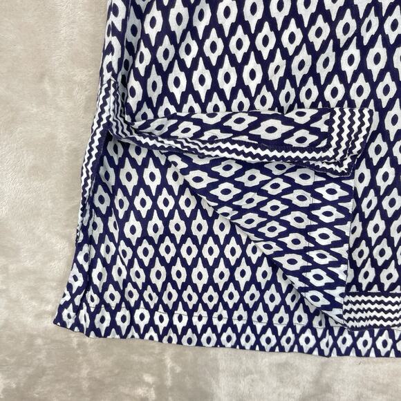 Gretchen Scott Designs Top Women Med Geo Print Split Neck Tunic Boho Art Deco - Picture 5 of 13